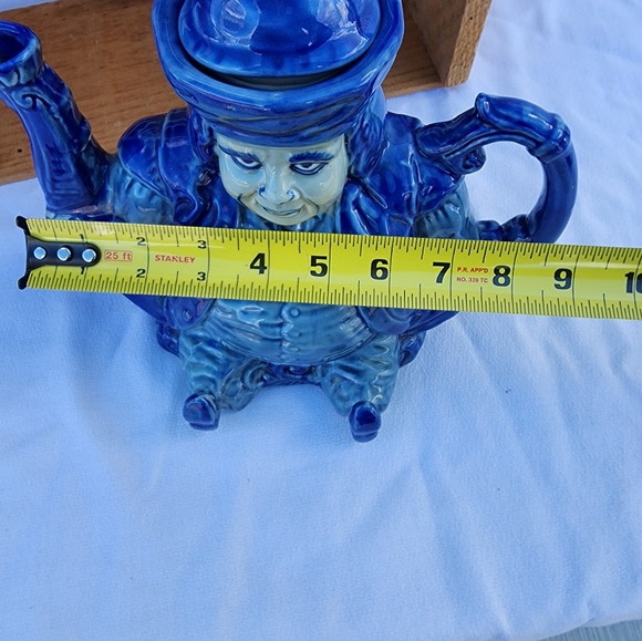 Victorian Ironstone Royal Armsflow Blue Teapot " Buddha Toby - Picture 5 of 7